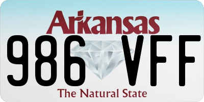AR license plate 986VFF