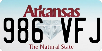 AR license plate 986VFJ