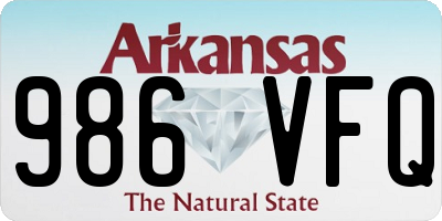 AR license plate 986VFQ
