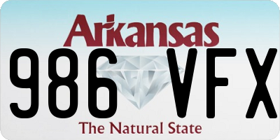 AR license plate 986VFX
