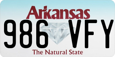 AR license plate 986VFY