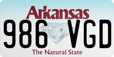 AR license plate 986VGD