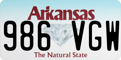 AR license plate 986VGW