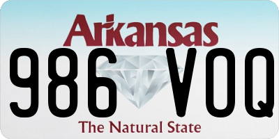 AR license plate 986VOQ