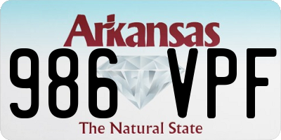 AR license plate 986VPF