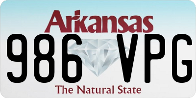 AR license plate 986VPG