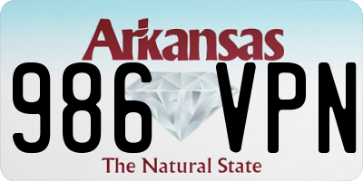 AR license plate 986VPN