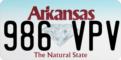 AR license plate 986VPV