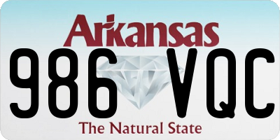 AR license plate 986VQC