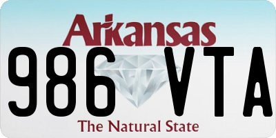 AR license plate 986VTA