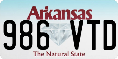 AR license plate 986VTD