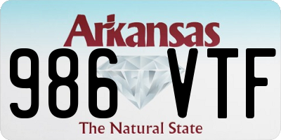 AR license plate 986VTF