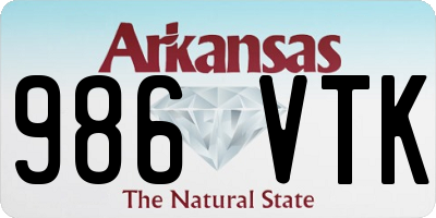 AR license plate 986VTK