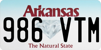 AR license plate 986VTM