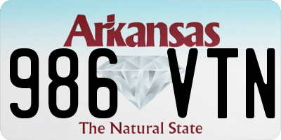 AR license plate 986VTN