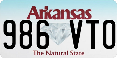AR license plate 986VTO