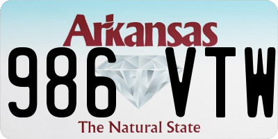 AR license plate 986VTW