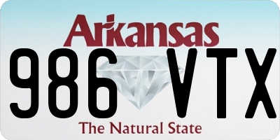 AR license plate 986VTX