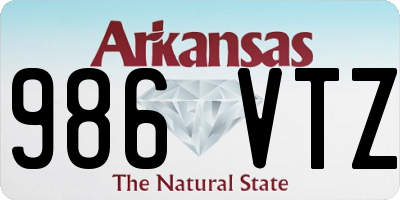 AR license plate 986VTZ