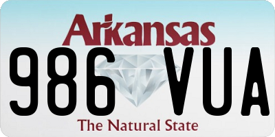 AR license plate 986VUA