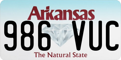 AR license plate 986VUC