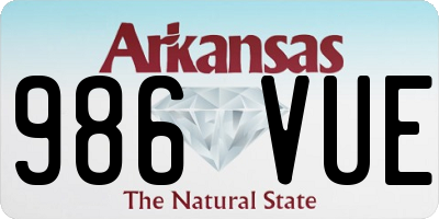 AR license plate 986VUE