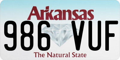 AR license plate 986VUF