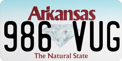 AR license plate 986VUG