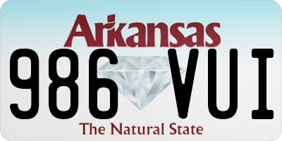 AR license plate 986VUI
