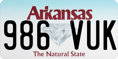 AR license plate 986VUK