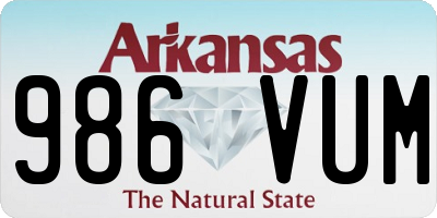 AR license plate 986VUM