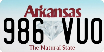 AR license plate 986VUO