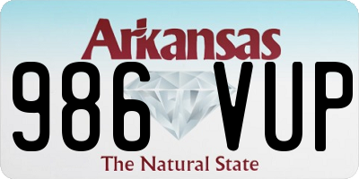 AR license plate 986VUP