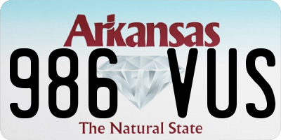 AR license plate 986VUS