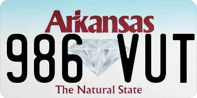AR license plate 986VUT