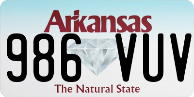 AR license plate 986VUV