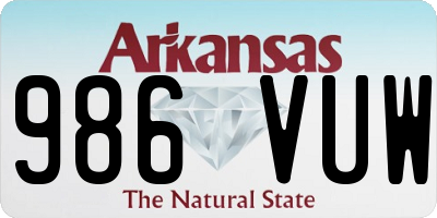 AR license plate 986VUW
