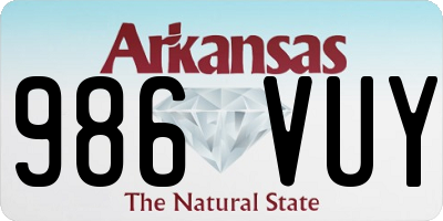 AR license plate 986VUY
