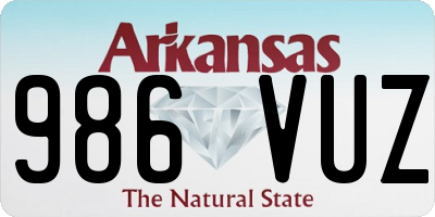 AR license plate 986VUZ