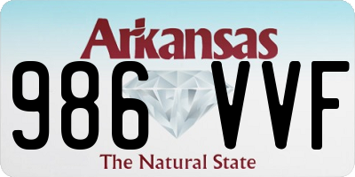 AR license plate 986VVF