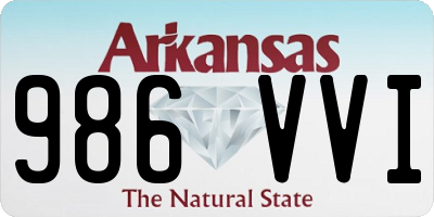 AR license plate 986VVI