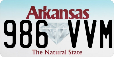 AR license plate 986VVM