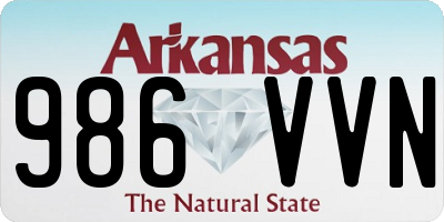 AR license plate 986VVN