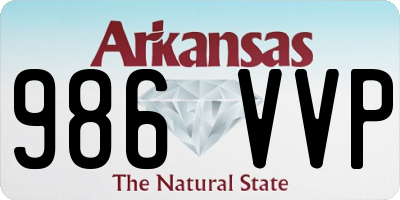 AR license plate 986VVP