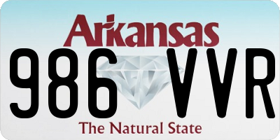 AR license plate 986VVR