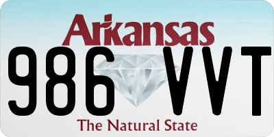 AR license plate 986VVT