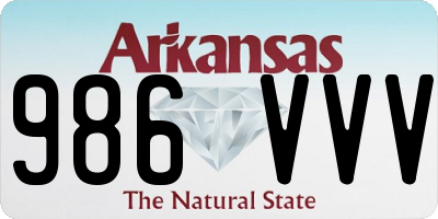 AR license plate 986VVV