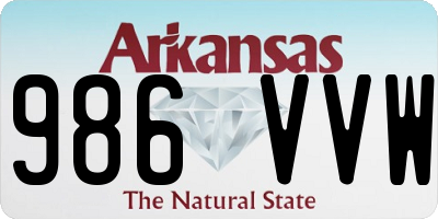 AR license plate 986VVW