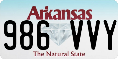 AR license plate 986VVY