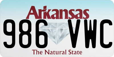 AR license plate 986VWC